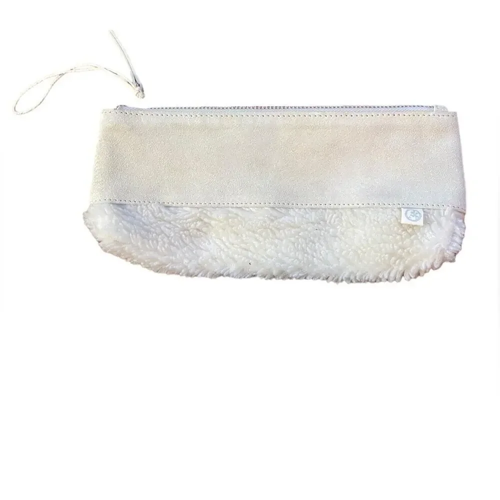 Anthropologie Faux Suede Fleece Zippered Pouch